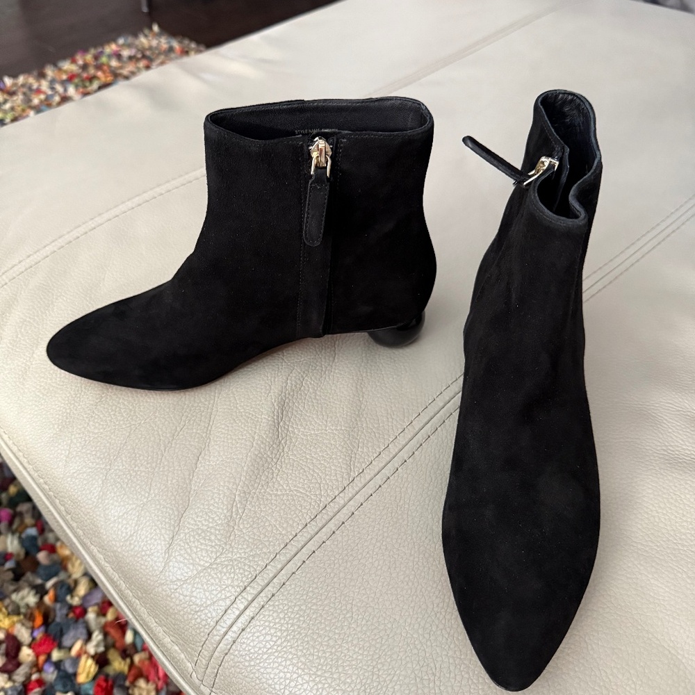 Kate Spade New York Sydney black suede booties